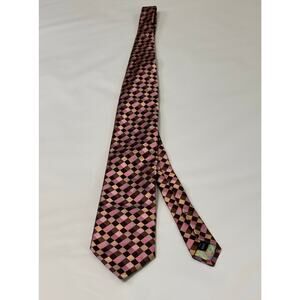 Ted Baker of London geometric diamond design, browns and pink, floral lining